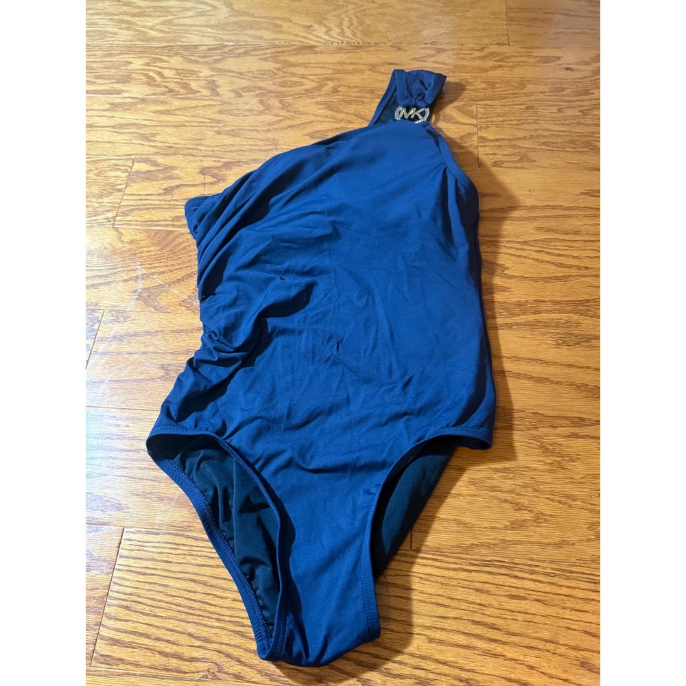 Micheal‎ Kors' One Piece Navy Blue One Strap Bathing Suit Sz 8 EUC